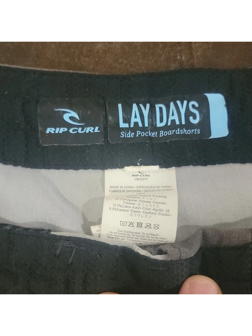 Rip Curl Mens Board Shorts Size 33 Rapture Layday Swim Trunks Stripe Pockets 342